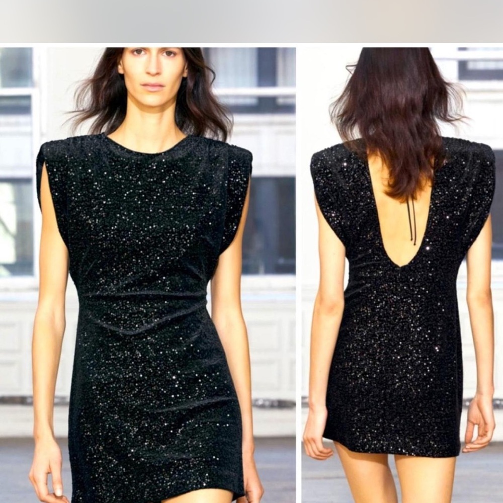 Zara Black Sequin Dress